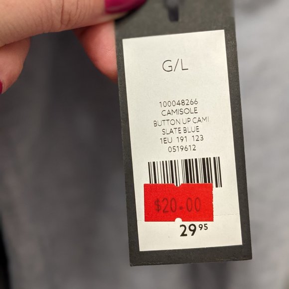 Dynamite Slate Blue Button Up Camisole - Picture 5 of 5